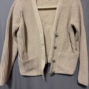 Women's Beige Cardigan Sweater